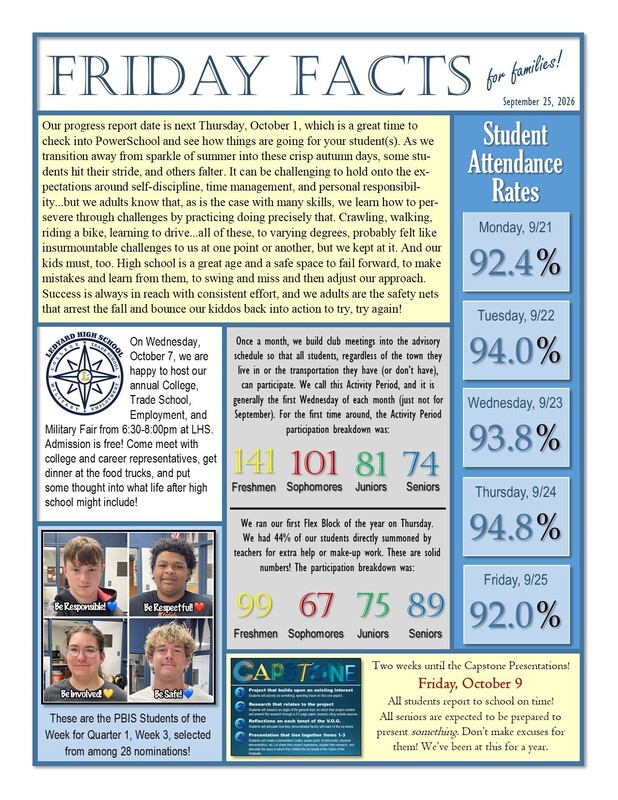 LHS - Friday Facts, 9/25