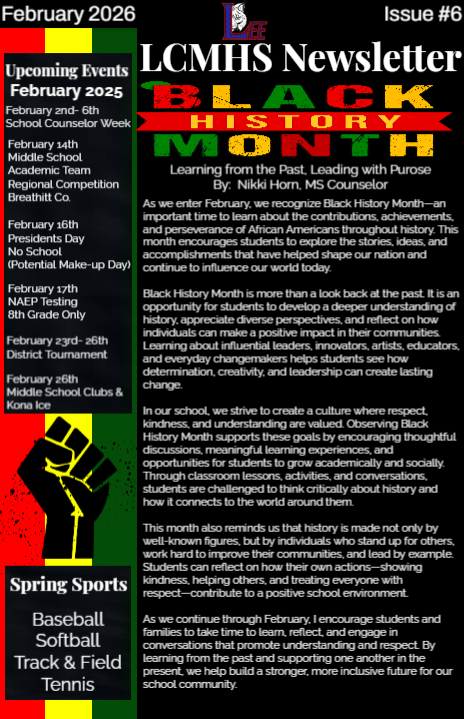 February Newsletter- Grades 6-8