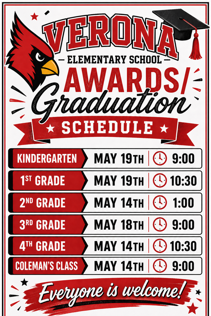 Updated VES Graduation Schedule 4/28/26