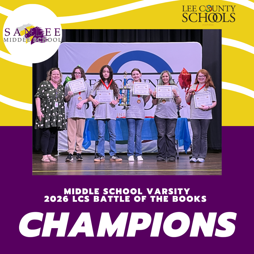 SanLee Varsity MS Battle of the Books Winner