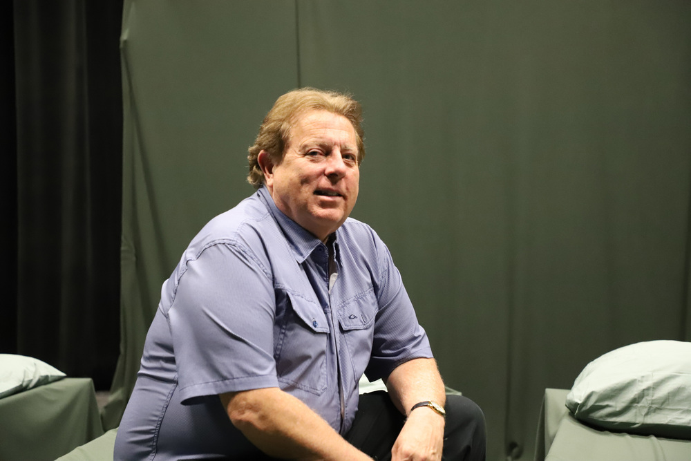 Ron Coley poses on set for the MASH show that will be his last at Lee County High School