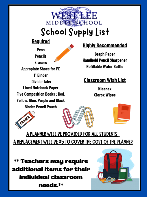 school supply list 