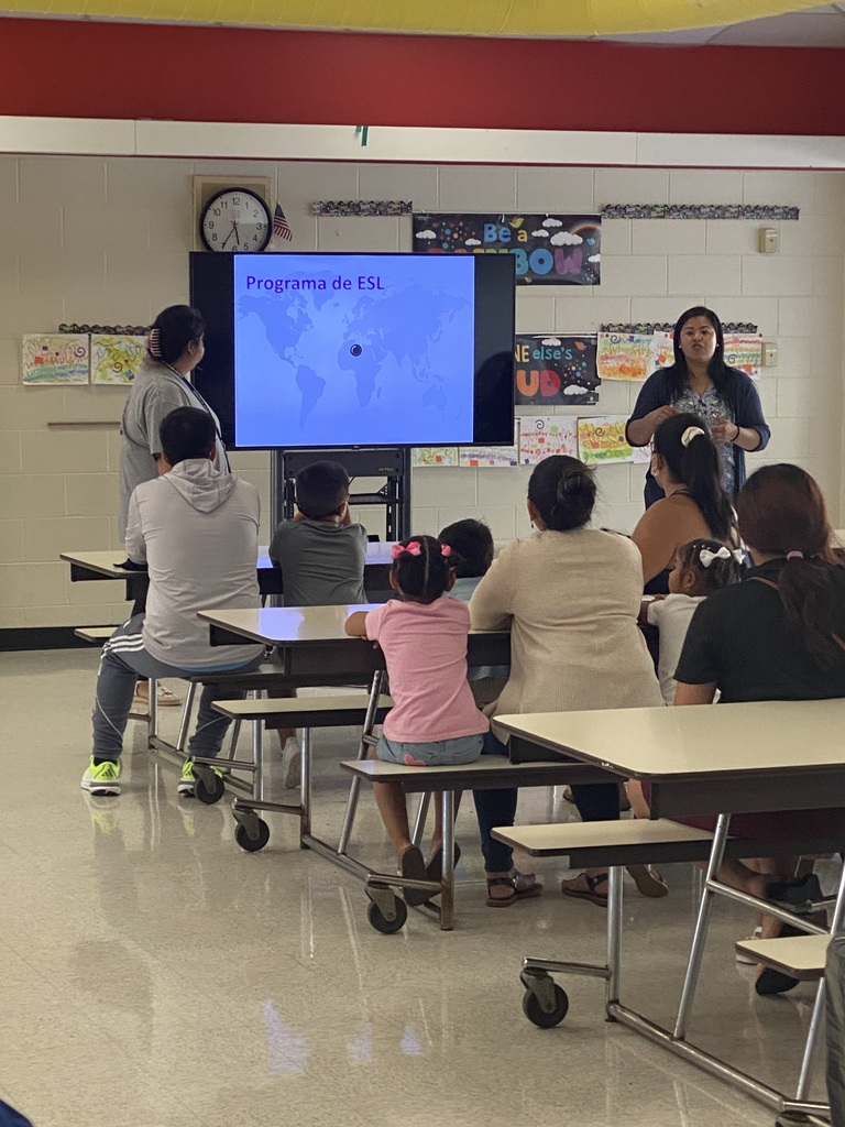 Ms. Sanchez connecting with parents ESL night.