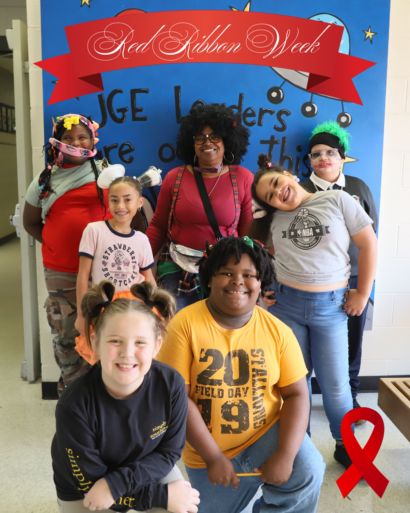 Students and staff at J.Glenn Edwards displayed their wacky-tacky look to shine the spotlight on the importance of being drug-free for future success.