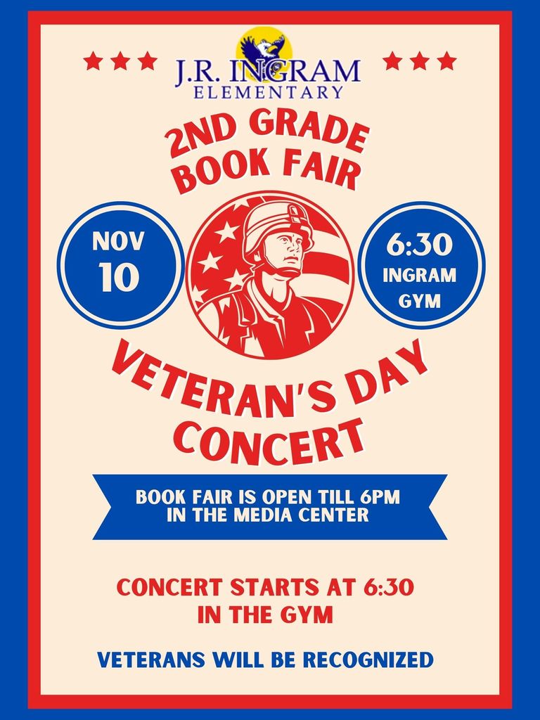 2nd grade Veteran's Day Book Fair Concert