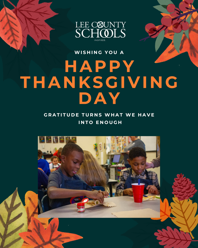 Happy Thanksgiving from Lee county Schools