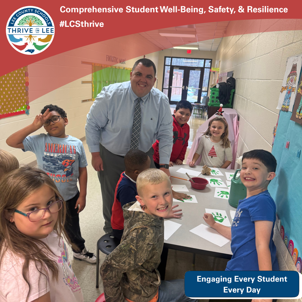 Well-Being Wednesday Post highlighting Dr. Dossenbach engaging in a craft with students at Tramway
