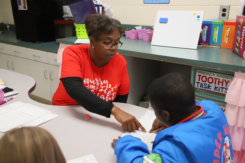 Brenda battle delivers small group instruction at BT Bullock