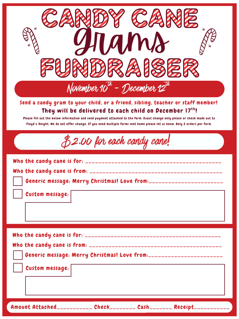 Candy Cane Gram Fundraiser