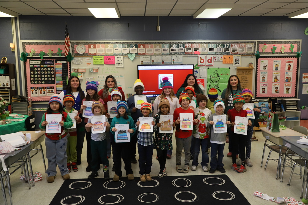 Yolanda Vazquez gifts each student a handmade hat, matching their own design, as a christmas gift from her and her family