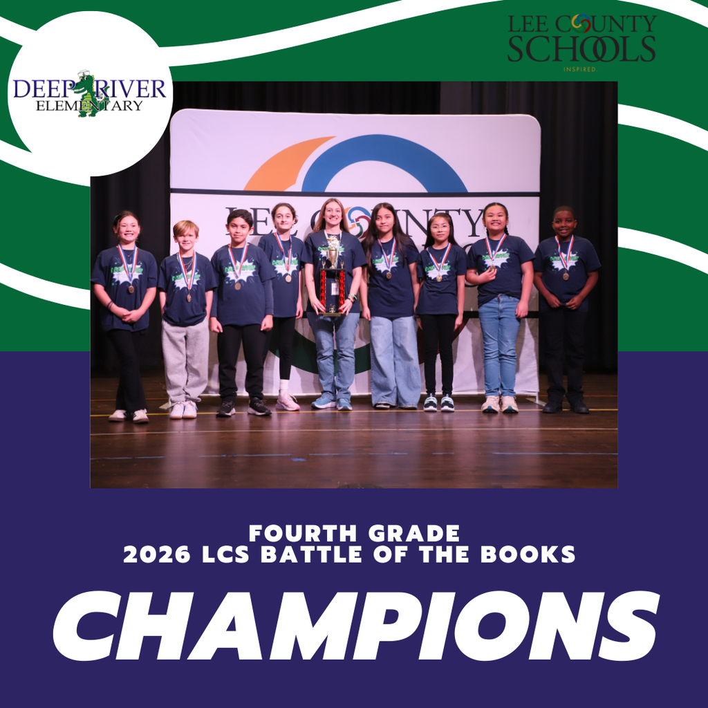 Deep River Fourth Grade Elementary Battle of the Books Champions Graphic