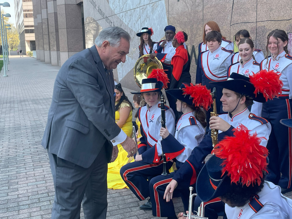 Southern Lee Marching Band plays NCDPI and goes to Senate Chamber Floor