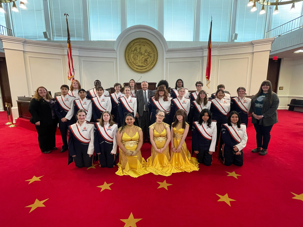 Southern Lee Marching Band plays NCDPI and goes to Senate Chamber Floor