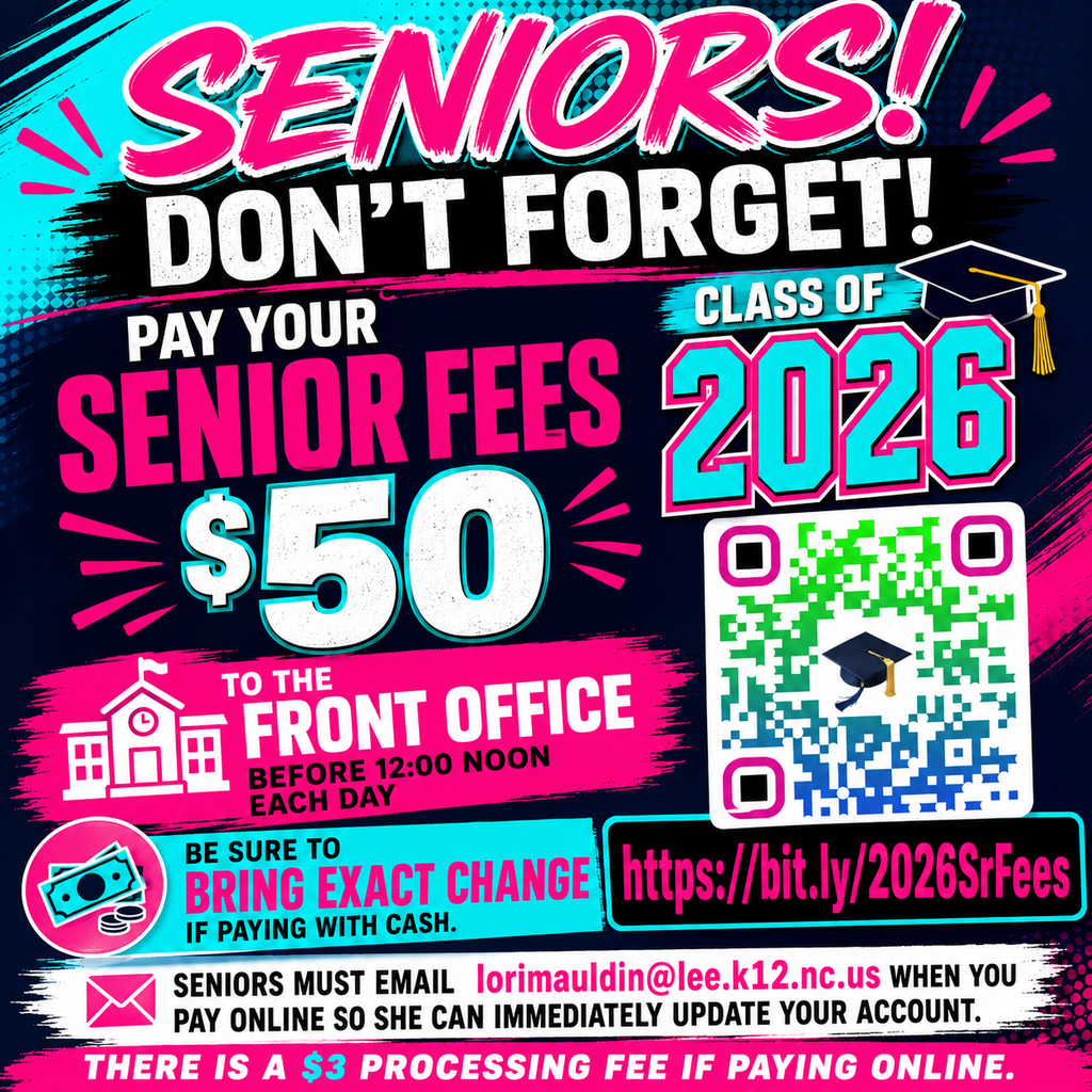 Senior Fees need to be paid before noon.