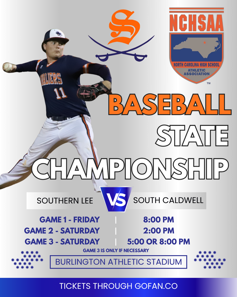 Southern Lee Baseball State Championship Series Graphic