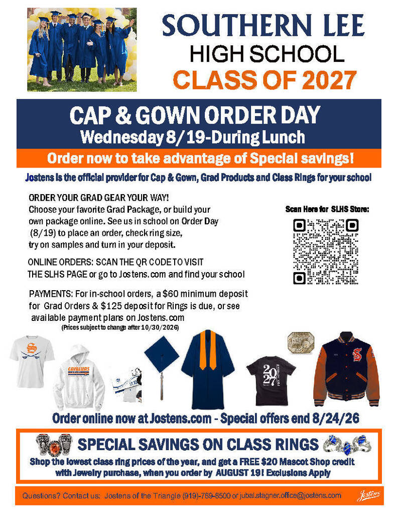 Seniors order Caps and Gowns for class of 2027