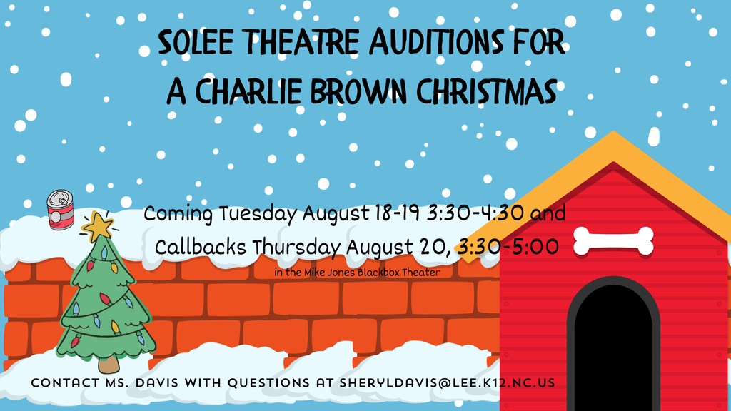 Audition days and times for "A Charlie Brown Christmas".