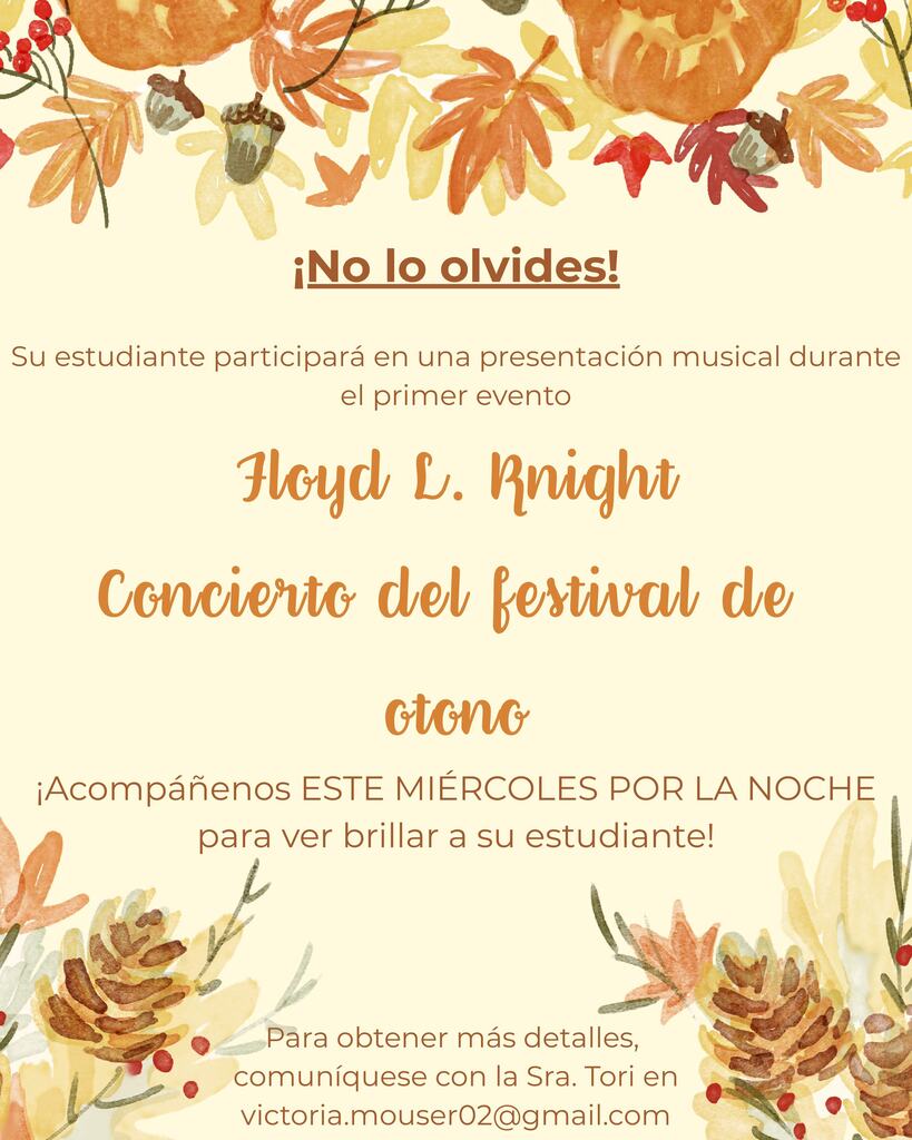 Fall Festival Reminder