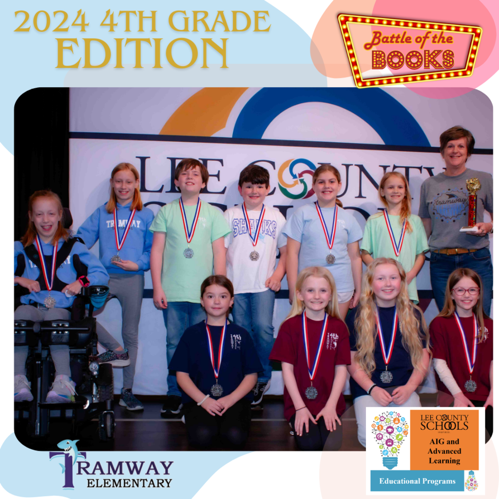 Tramway team photo from 2024 Fourth Grade Battle of the Books.