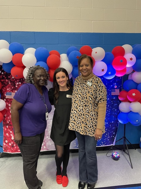 Edna Stephens with Principal Mize and Counselor at JGE Military Event