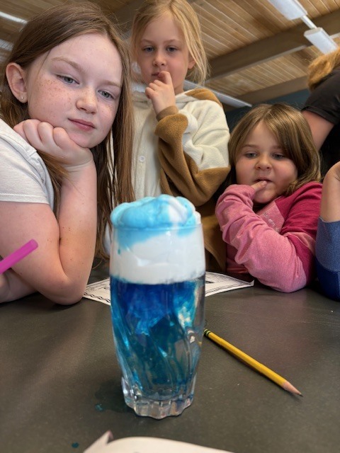 2nd grade watching the cloud rain down