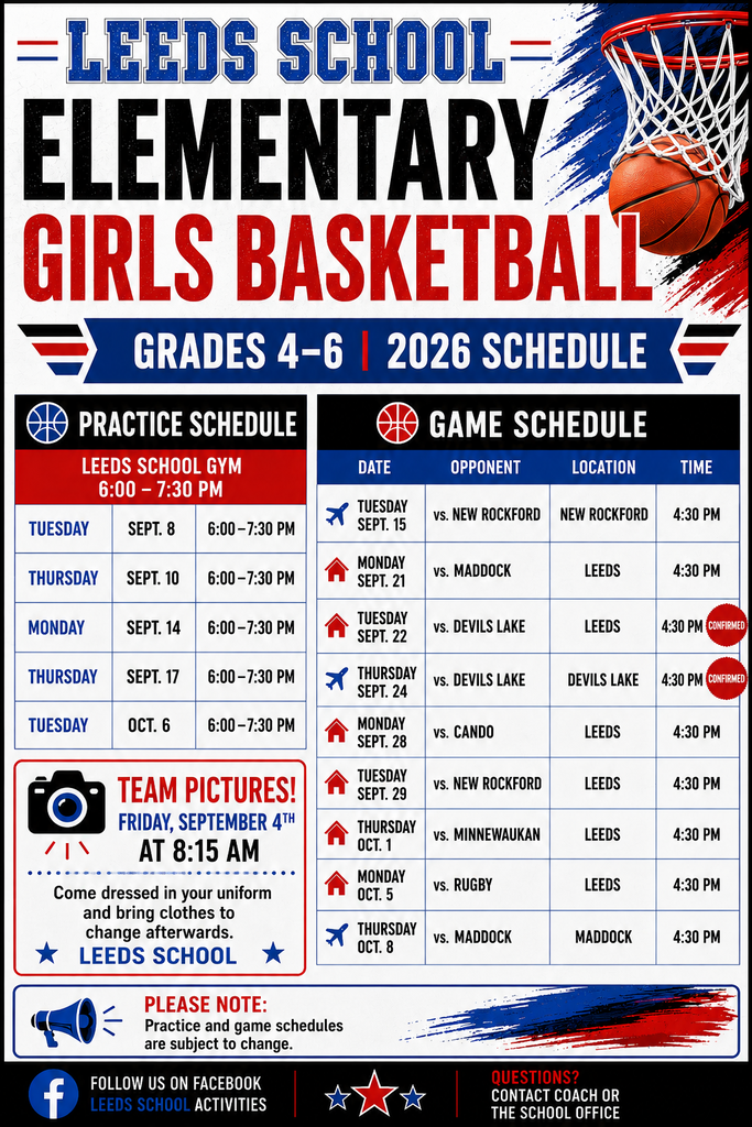 Updated Elementary Girls Basketball Flyer