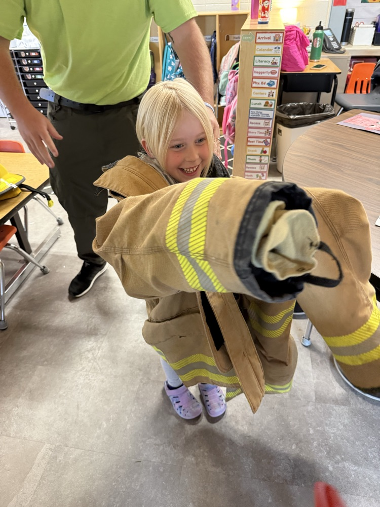 trying on gear
