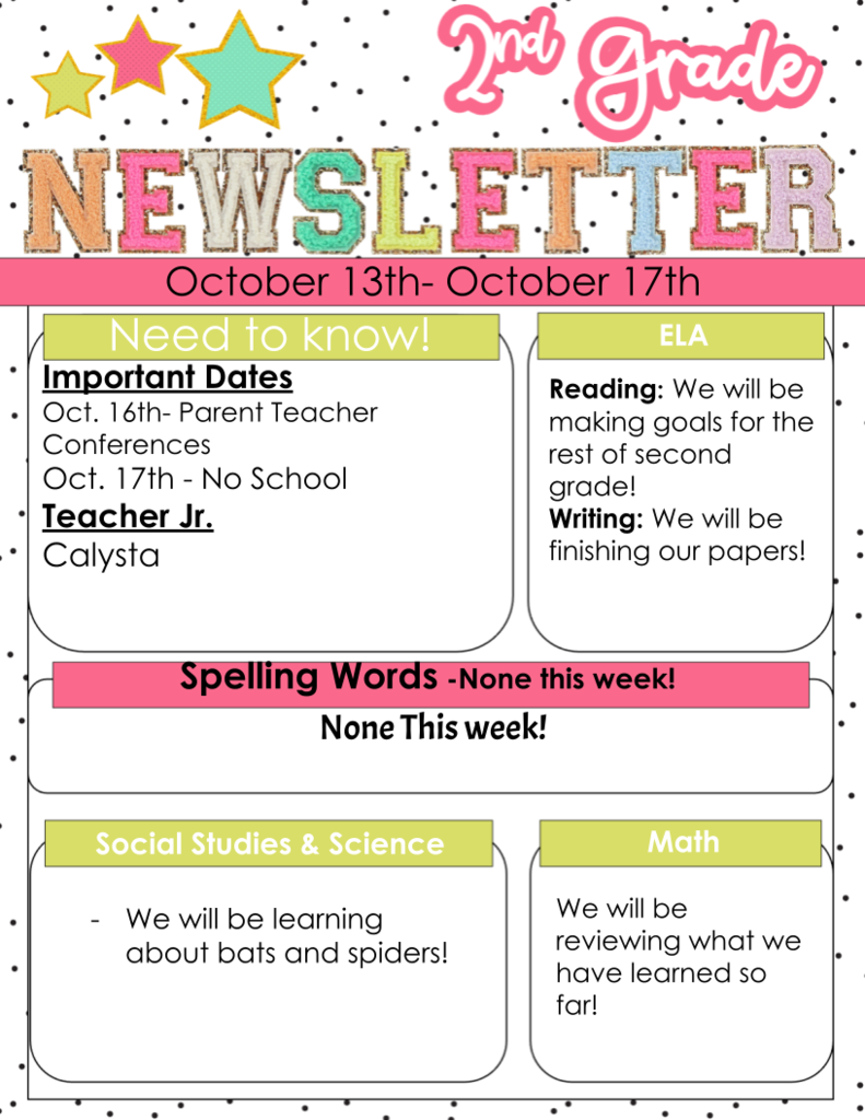 October News Letter Template!