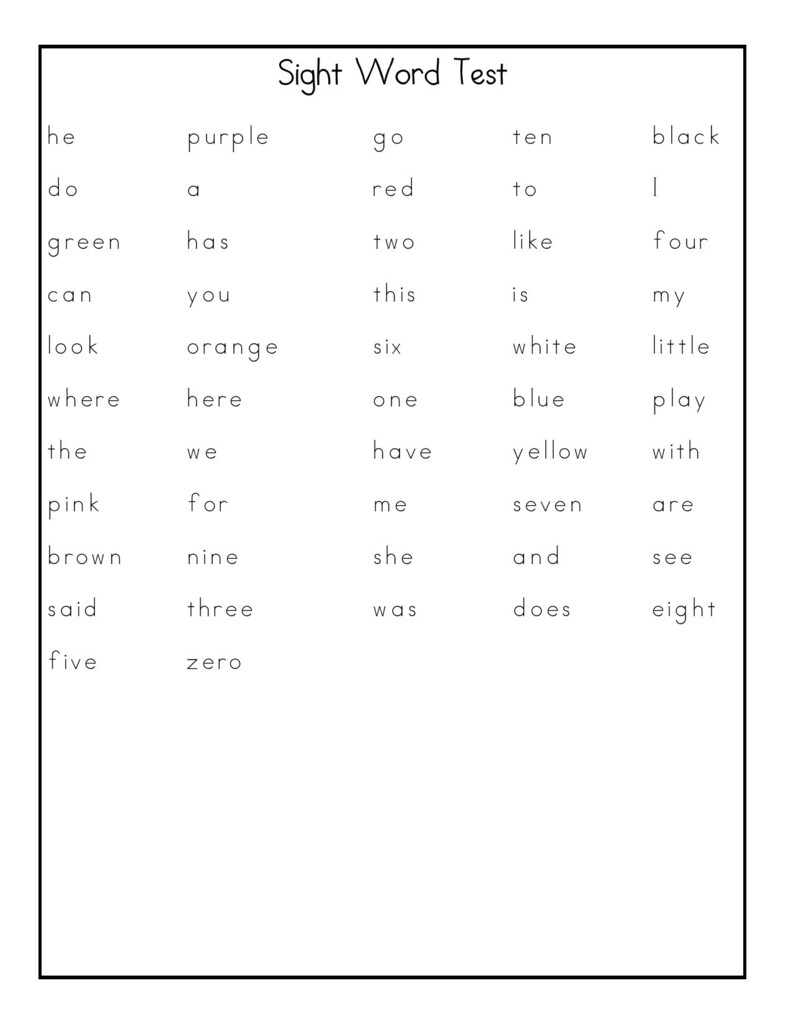sight words