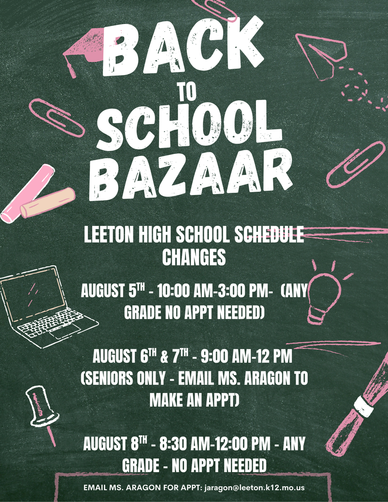🎓📣 Attention all high school students!  Would you like to meet with Ms. Aragon about your schedule? 🗓️📚  Stop by the office or send her a message to set up a time! 🖊️👩‍🏫✨  #LeetonHS #StudentSuccess #GetScheduled ✅