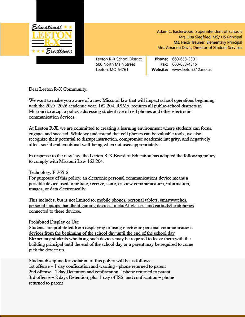 Cell Phone Policy Notice