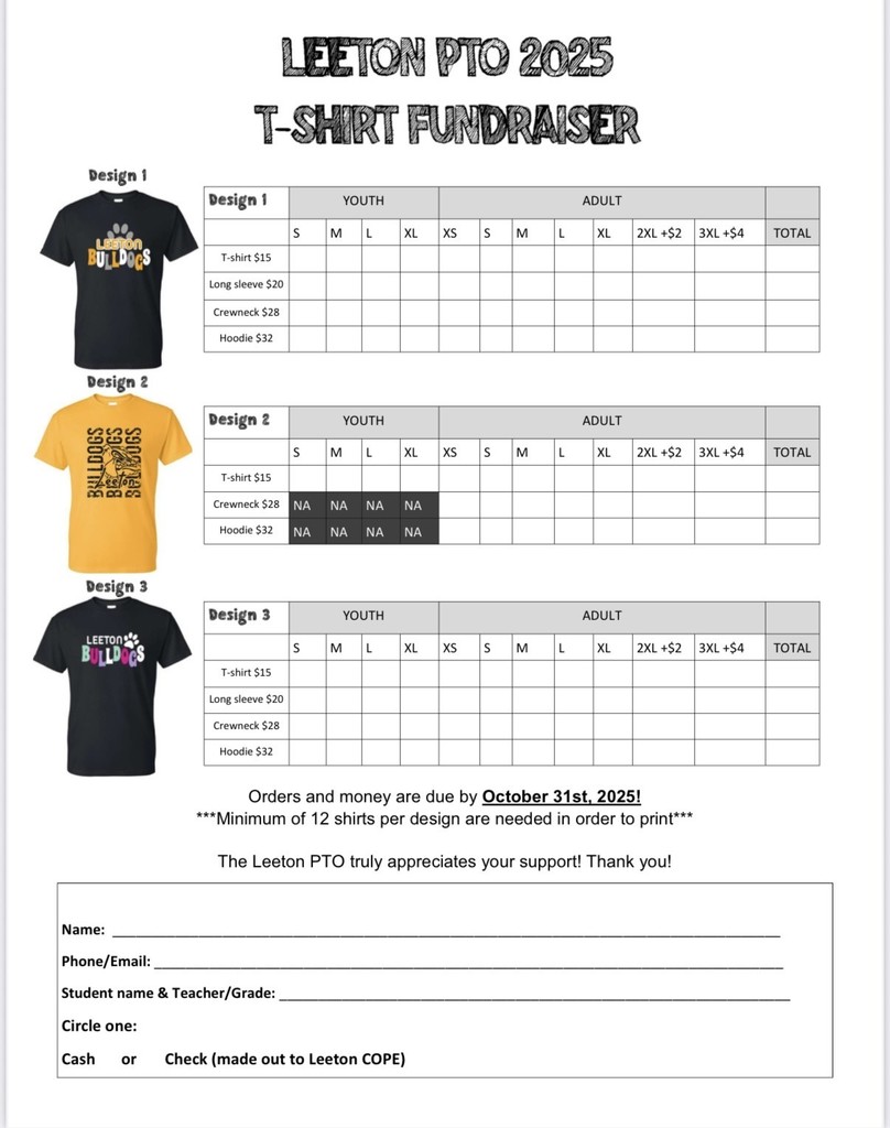 PTO T-shirt order