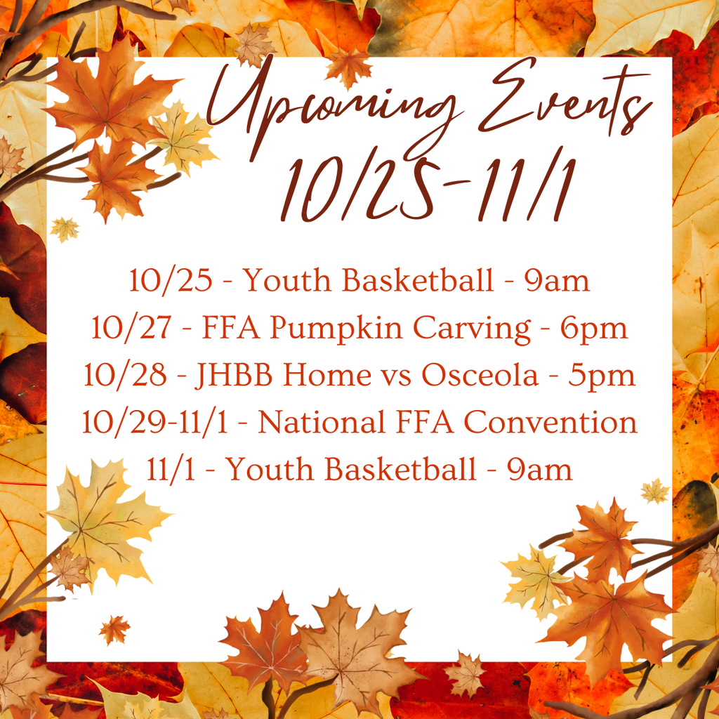 Upcoming Events 10/25-11/1