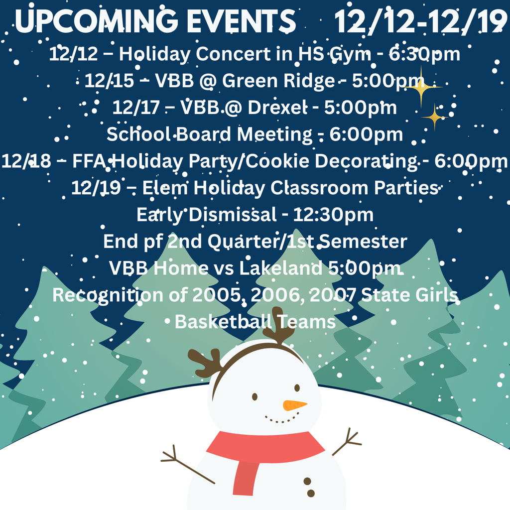 Upcoming Events 12/12-12/19