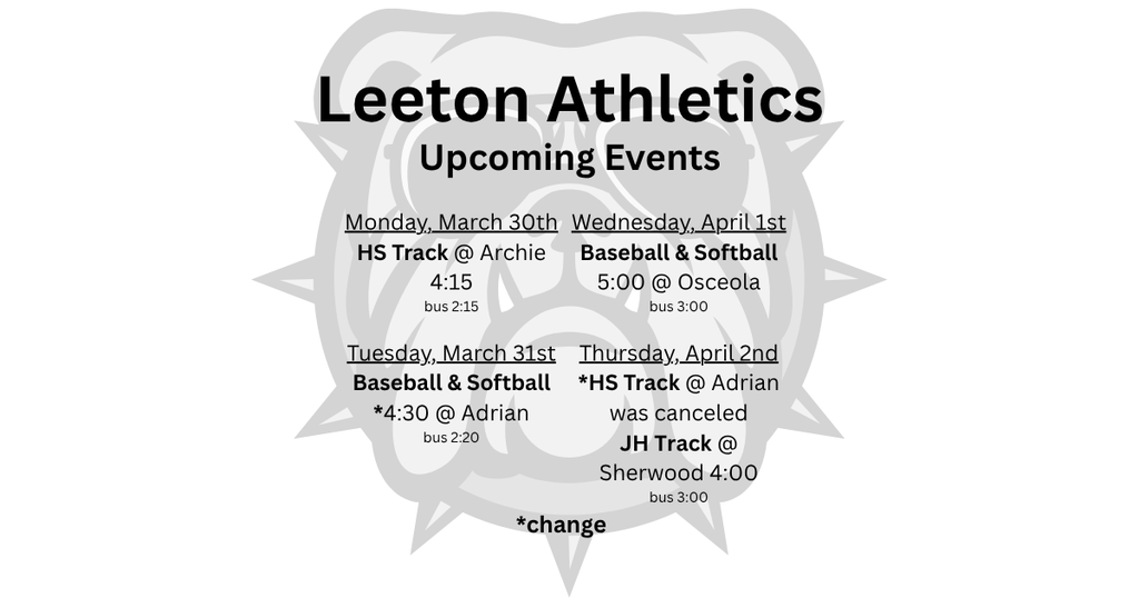 Upcoming Athletics