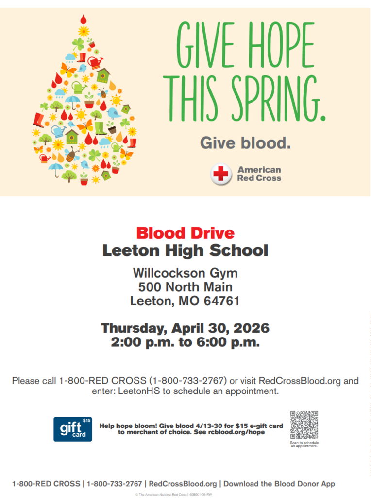 April 30th Blood Drive