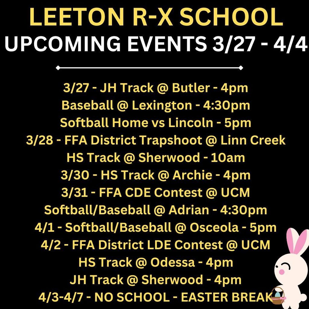 Upcoming events 3/27-4/4