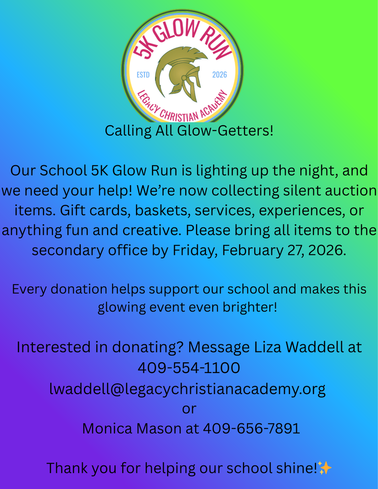 Glow Run Auction Item Solicitation