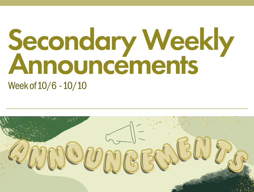 secondary weekly announcements