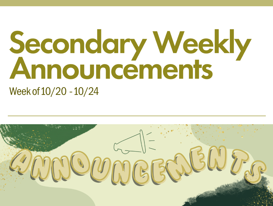 secondary announcements 10.20