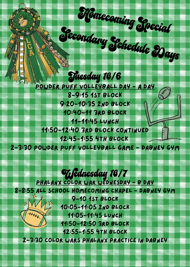 hoco secondary schedule