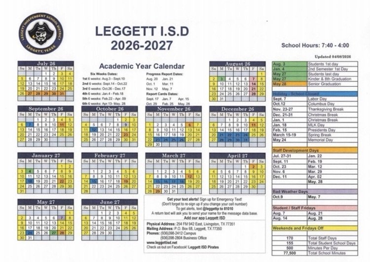 2026/2027 calendar