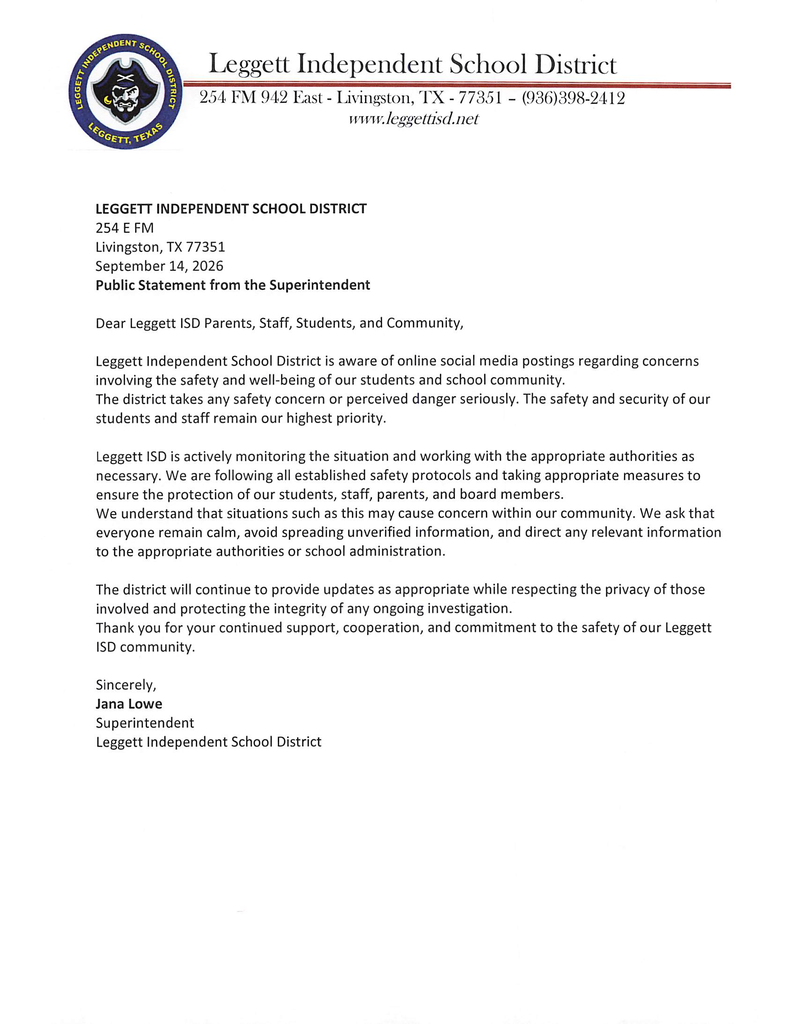 Public Statement