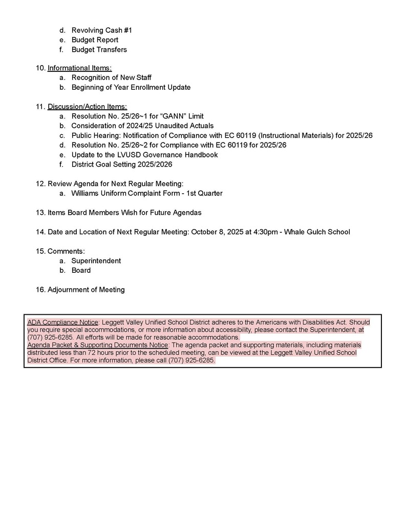 Board Agenda 9