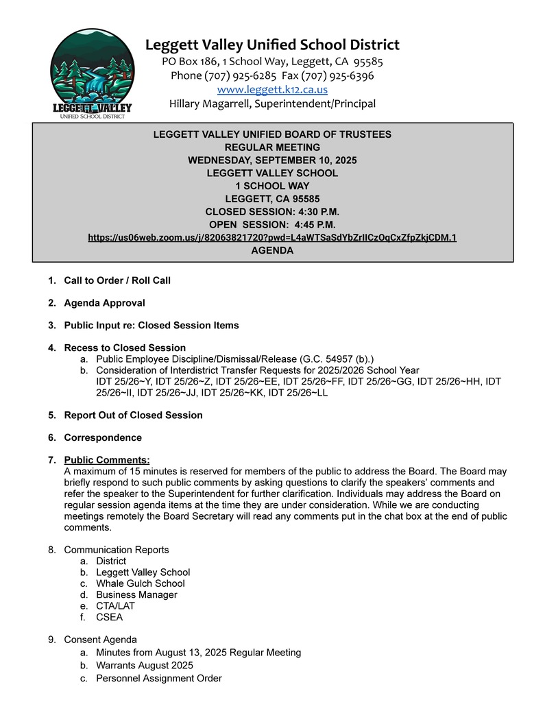 Board Agenda 9