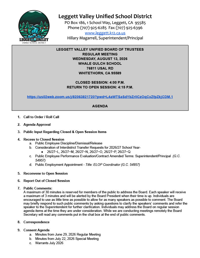 Board Agenda Page 1
