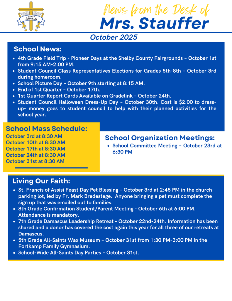 October Principal's Newsletter