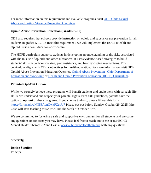 circle of Grace letter