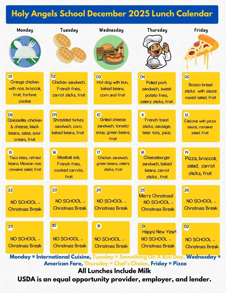 December Lunch Menu
