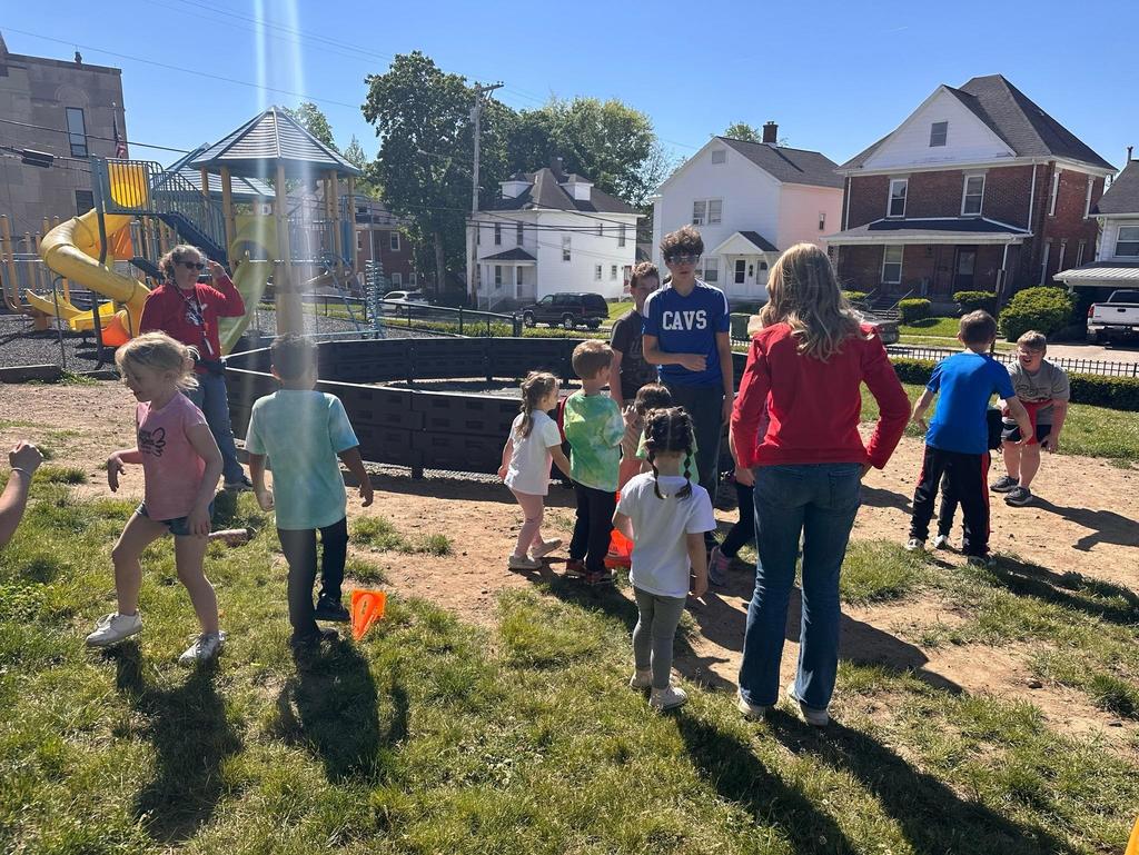 Preschool and PreK field day with our 6th grade